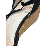 Adrianna Papell “Pamela” Black Martinique Lace Wedge Espadrille Sandals – Size 8 M
