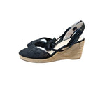 Adrianna Papell “Pamela” Black Martinique Lace Wedge Espadrille Sandals – Size 8 M